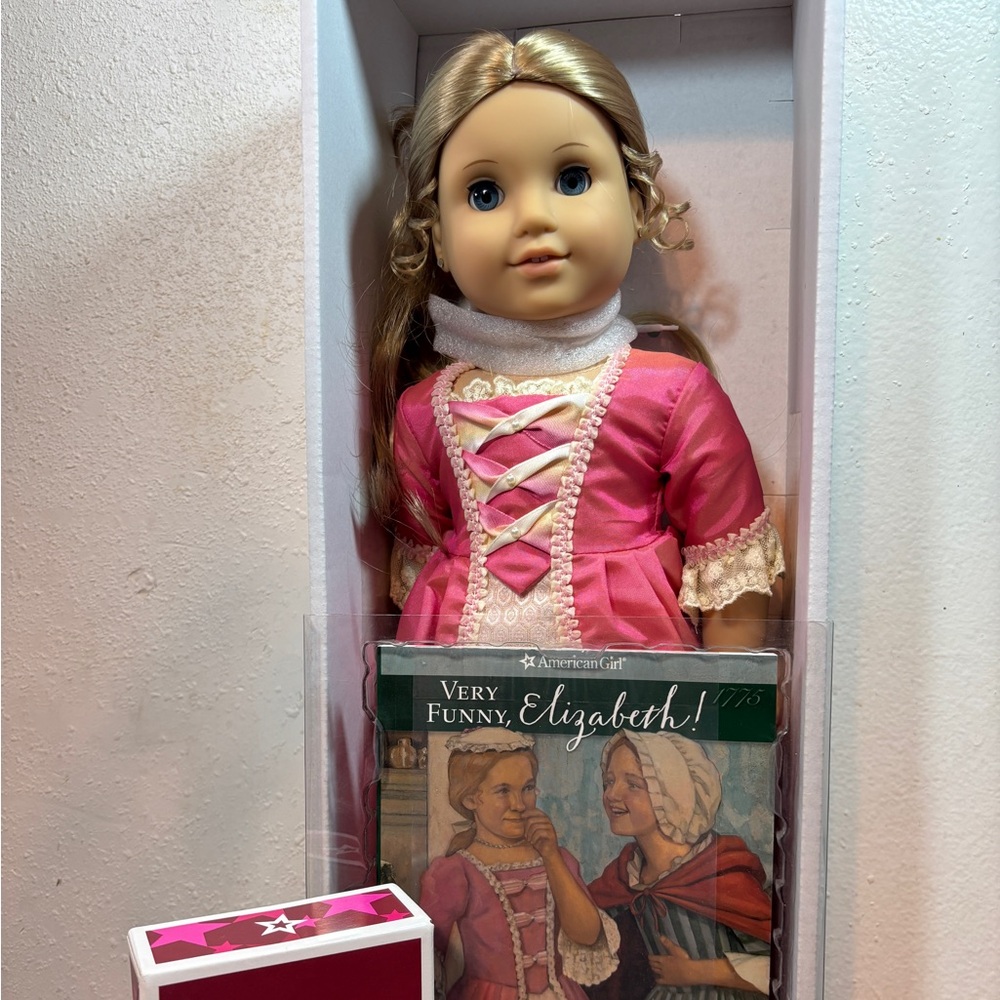 American Girl Doll Elizabeth in Elegant Pink and White Dress - Picture 1 of 13